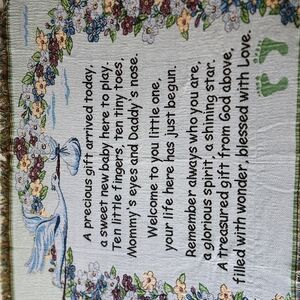 Floral Baby Blanket with Inspirational Message